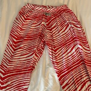 Unisex Red and White Zubaz pants